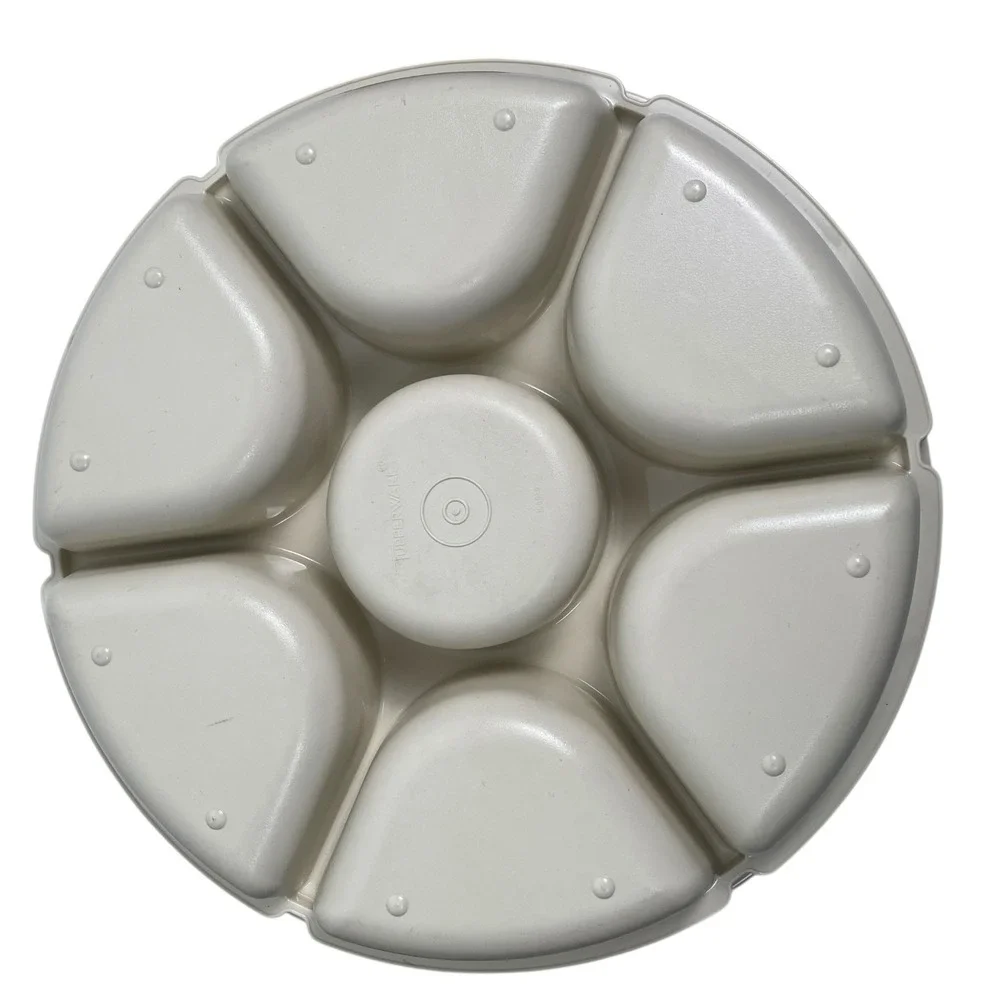 Vintage Tupperware Divided Serving‎ Tray & Bowl with Lid Off White A72Q
